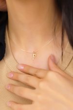 آویز طلا حروف F - تصویر 2