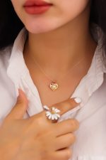 آویز طلا قلب مروارید - تصویر 2