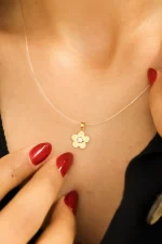 آویز طلا کالین گل ساحلی - تصویر 2