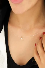 آویز طلا کالین قلب x - تصویر 2