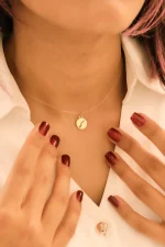 آویز طلا حروف فارسی ” ک “ - تصویر 2