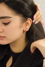 گوشواره طلا دافنه قلب نقاشی - تصویر 2