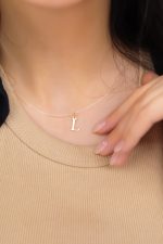آویز طلا حروف L - تصویر 2