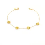 دستبند طلا گل همیشه بهار بژ